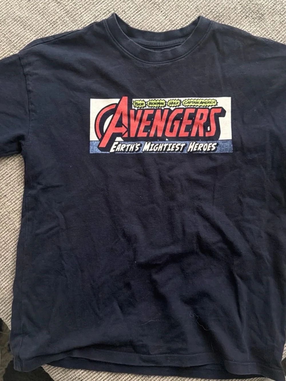 GAP Navy Tee with Red Avengers Graphic